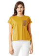 Miss Chase WomenS Super Soft Round Neck Continuous Short Sleeves Cotton Solid Twill Pocket Regular Basic T-Shirt (Mcss18Ts01-20