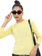 Ketch Womens Full Sleeve Slim Fit Sweater Khsw000026 Yellow S