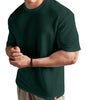 SHODOX Mens Solid Dotted Unique Design Oversized Tshirt for Men - Round Neck Loose Fit Drop Shoulder Mens T-Shirt Bottle Green