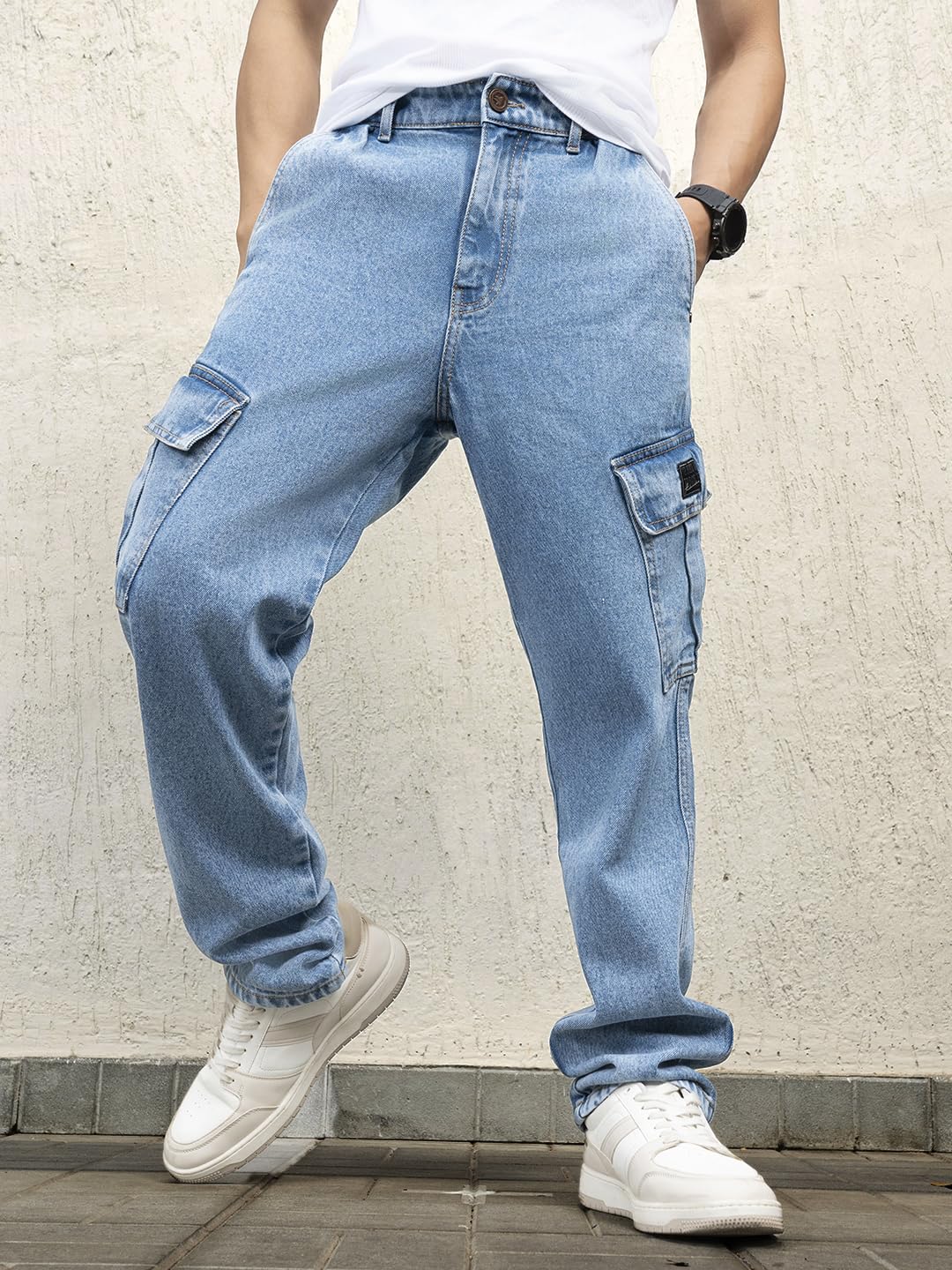 Hubberholme Men Cotton Relaxed Fit Mid-Rise Jeans 10