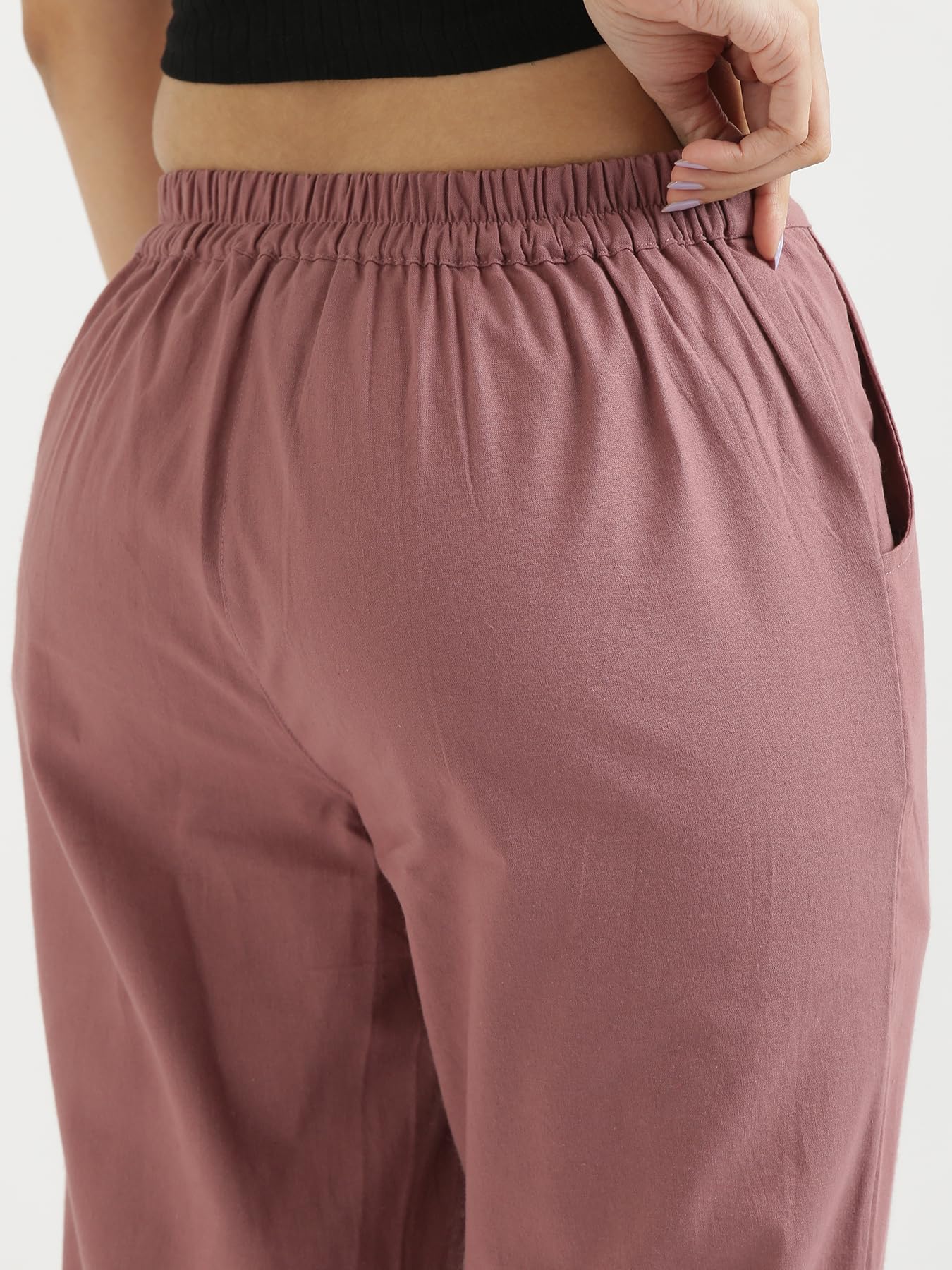 Digital Shopee Women Cotton Pant Stretchable Regular Slim Fit Trouser | Pocket Pants For Office | Cotton Casual Pant For WomenS