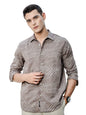 Thomas Scott Premium Embroideried Long Sleeve Casual Shirt for Men Brown