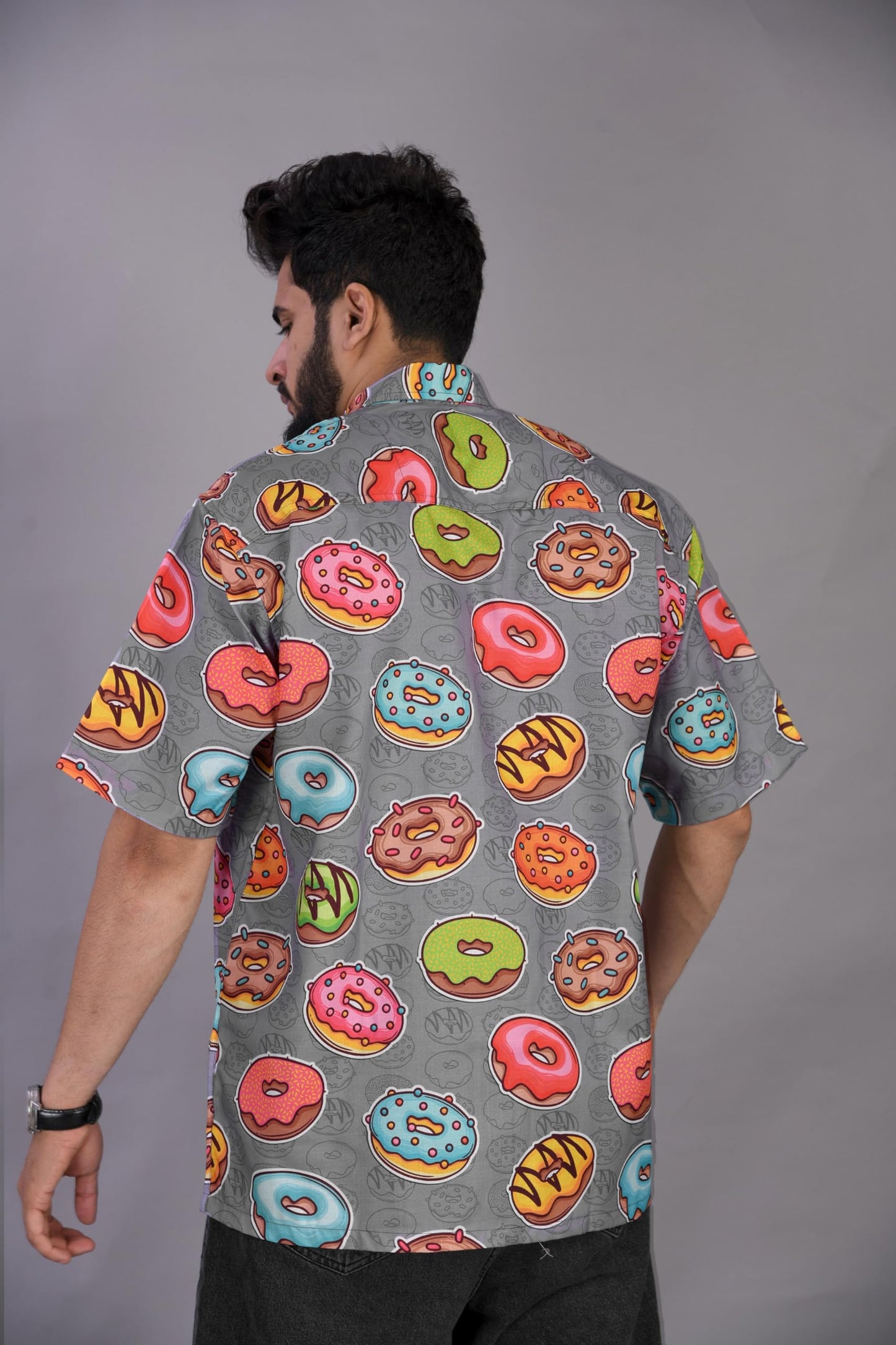 Brown Culture MenS Cotton Blend Abstract Print Shirt With Spread Collared Half Sleeves Standard Length And Button Down Closure