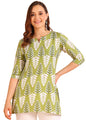 Dsk Studio Poly Rayon Short Kurti For Women & Girls Green