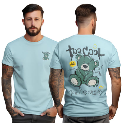 Peppyzone Mens Regular Fit T-Shirt (PZ-RT-Teddy16FB-20FB_Sky Blue2