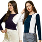 Tee Projekt Womens Solid Polyester T-Shirt for Women || Combo Western T Shirts (Pack of 2)