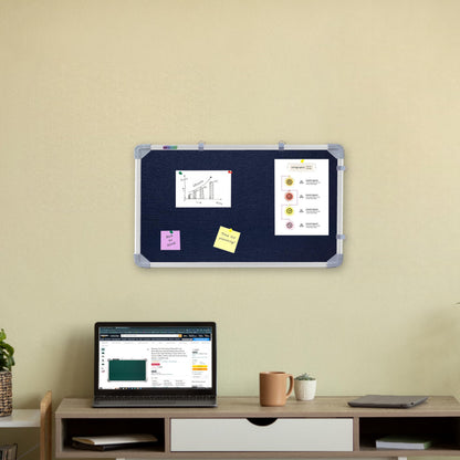 Eduway 1X2 Feet Small Pin Up Board/Notice Board/Bulletin Board/Soft Board/Display Board With High Resilience Foam Fabric For Sch