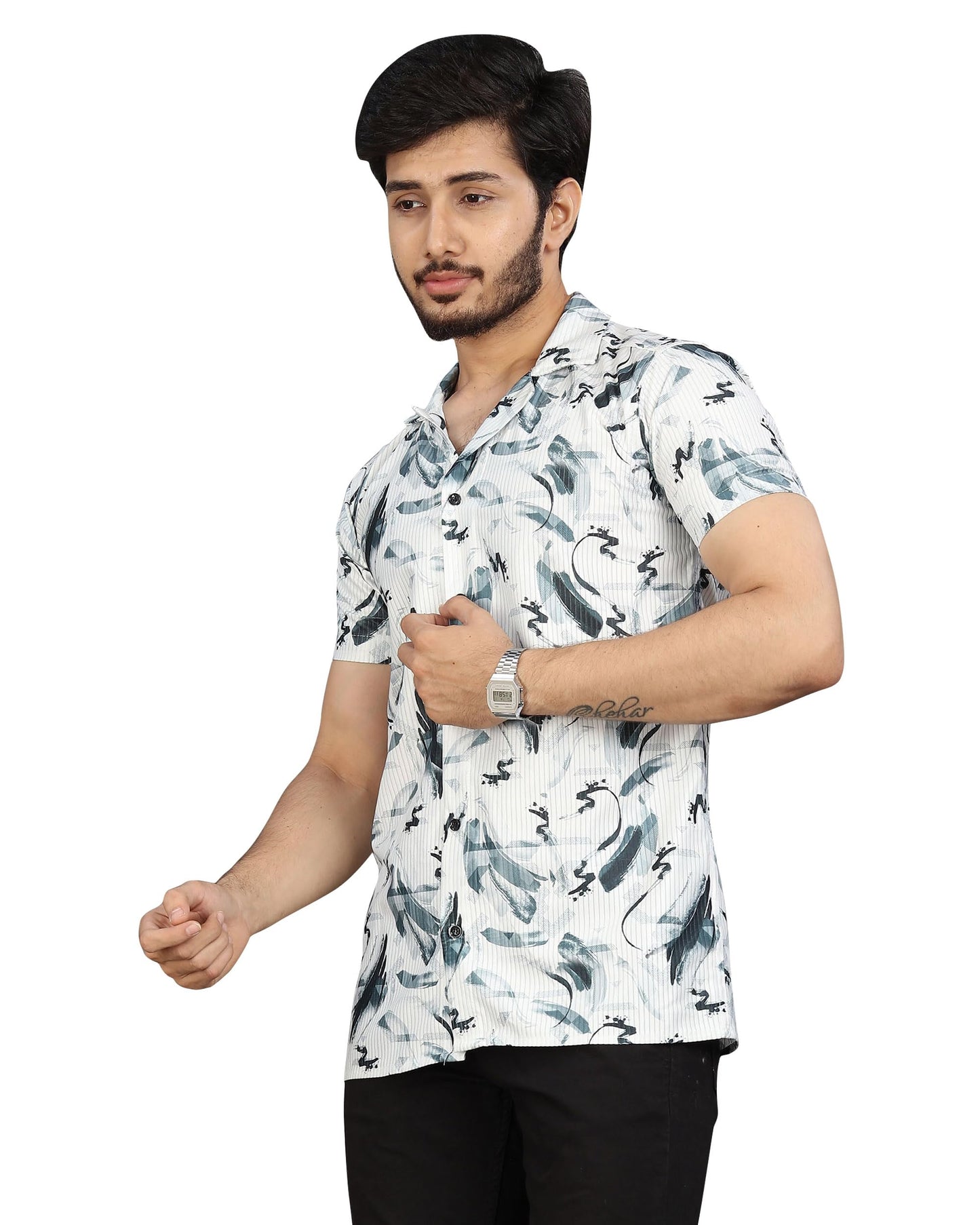 I Enterprise Half Sleeve Relaxed Fit MenS Casual Shirt | Cotton Blend Oversized Shirts For Men Loose Fit | Oversized Printed Sh