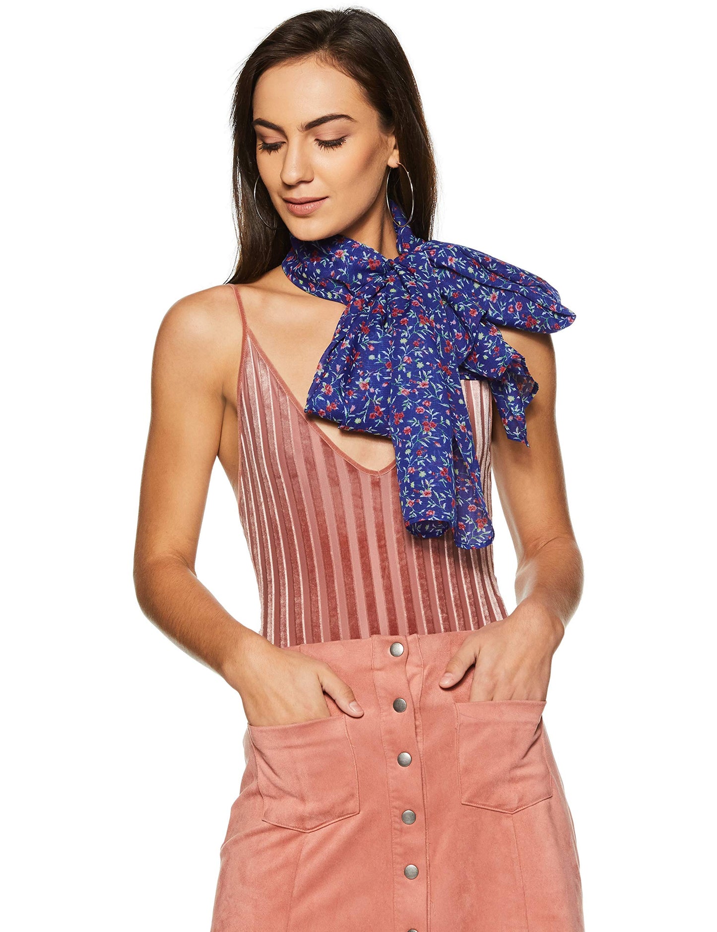 Aurelia Synthetic Women's Stole/Scarf (18Fek75098-62890_Blue_Fs)