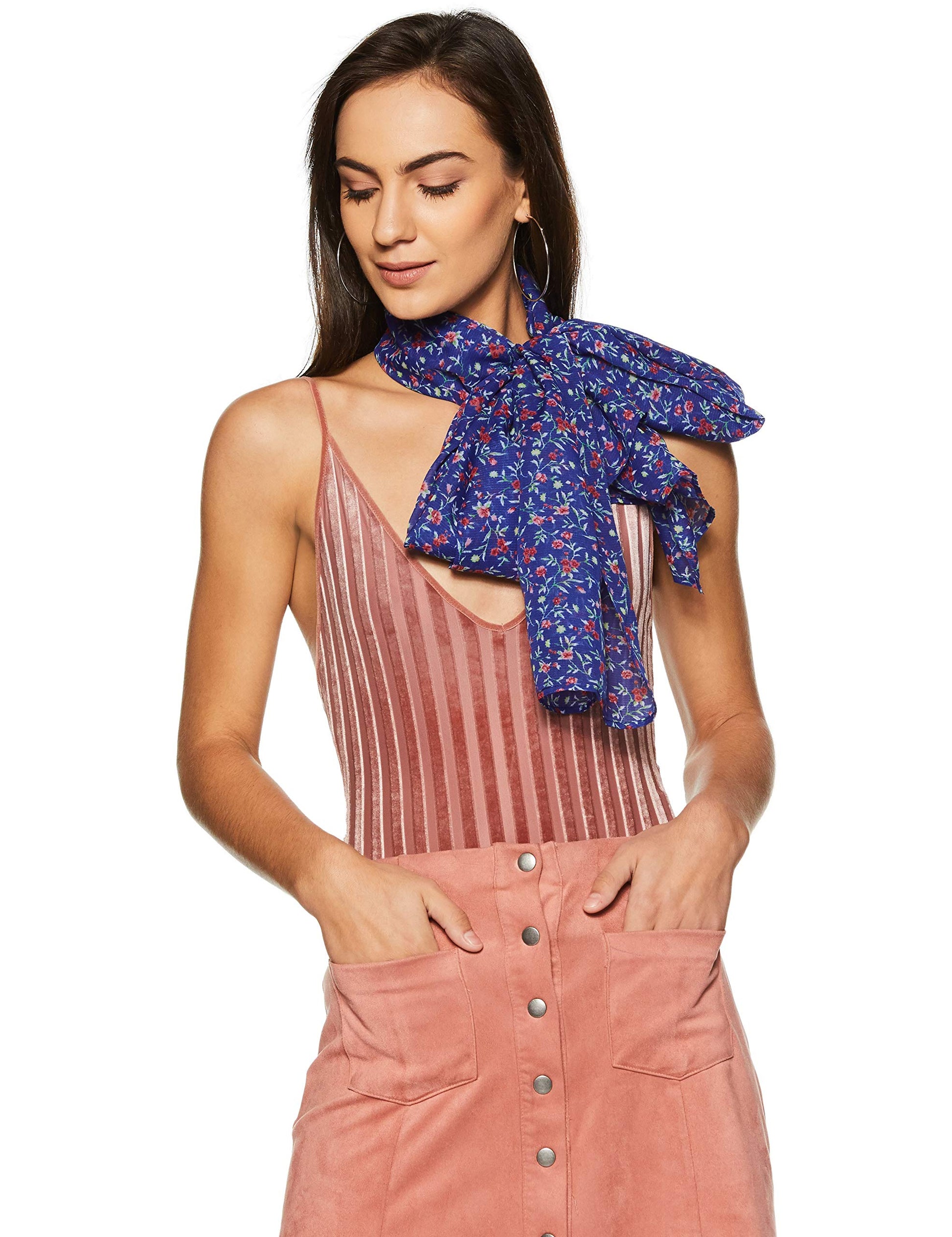 Aurelia Synthetic Women's Stole/Scarf (18Fek75098-62890_Blue_Fs)