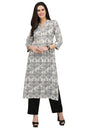 GoSriKi Women's Cotton Floral Straight Kurta