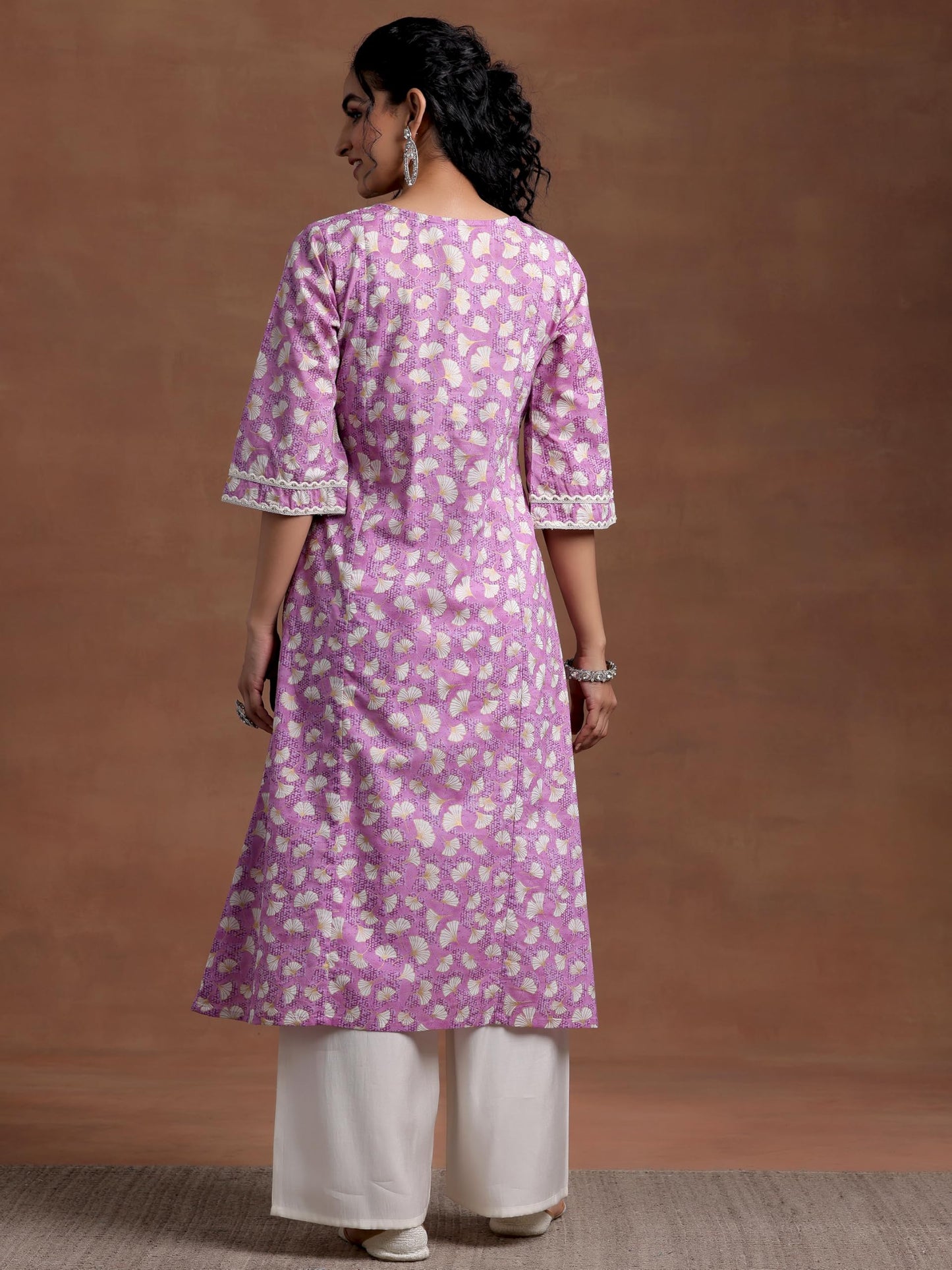Libas WomenS Cotton Printed A-Line Kurta (29013_Purple