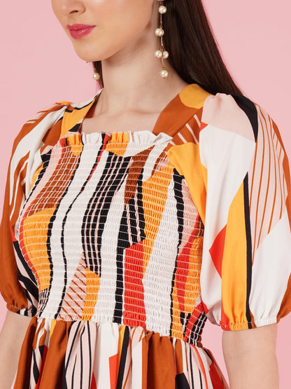 Kzully | Elevated Elegance Redefining Style With The Smocked A-Line Midi Dress