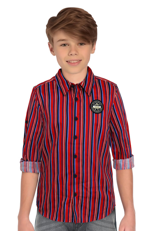 Allen Solly Boys Slim Fit Striped Casual Cotton T-Shirt