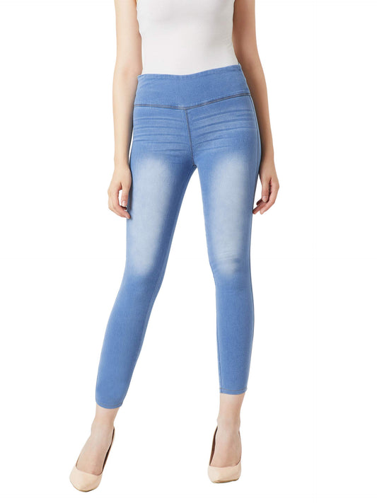 Dolce Crudo Womens Blue Super Skinny Fit High Rise Ankle Length Stretchable Denim Jeggings(DOSS19DEN01-80-115-30,Blue,30)