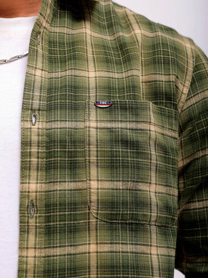 The Indian Garage Co Mens Slim Fit Shirt (1223-SHBCYD-04-02_Green