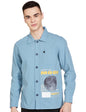 The Indian Garage Co Blue Regular Fit Cutaway Collar Placement Print Long Sleeves Shirt