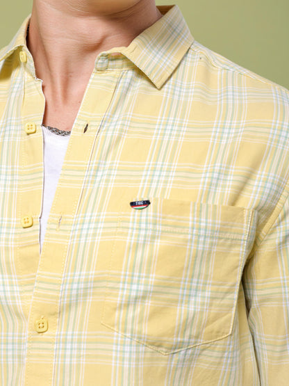 The Indian Garage Co Mens Slim Fit Shirt (0923-SHCHYD-07-01_Yellow