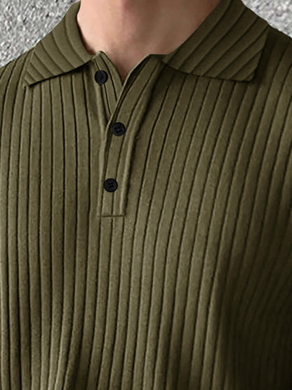 Noble Monk Relax Fit Polo Neck T-Shirt Olive Green
