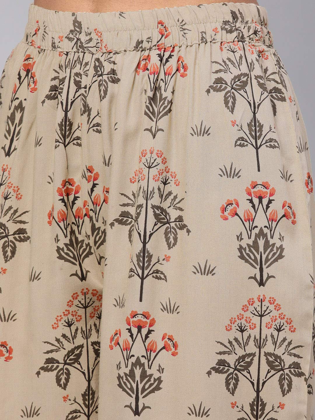 idaLia Women's Printed Rayon Kurta with Palazzo Pants
