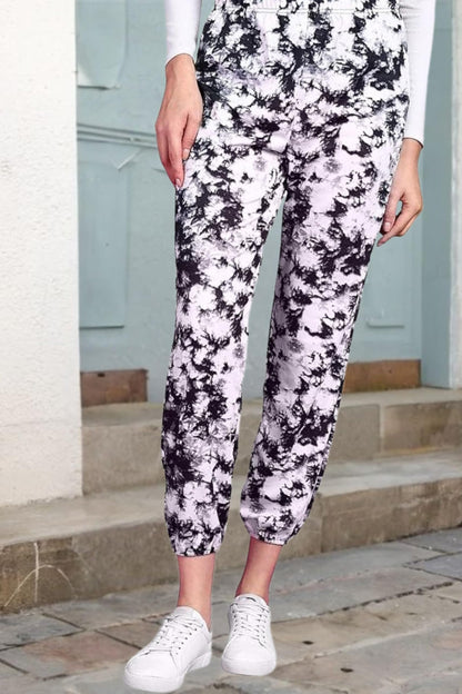 POPWINGS Women Casual Tie Dye Printed Jogger