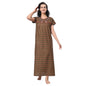 Evolove WomenS 100% Cotton Supersoft With Beautiful Embroidery Long Maxi Night Gown Nighty Dress With Pocket, Most Comfortable