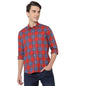 Pepe Checks Cotton Stretch Regular Fit Mens Casual Shirt (S22Jakielsipred004, Red, Large)
