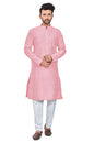 Be Active MenS Embroidered Lucknowi Pink Kurta Set || Men Kurta Pajama || Men Kurta Pajama Set || Kurta Pajama For Men (Rfsk001