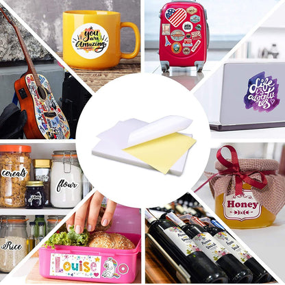 True-Ally Sticker Self-Adhesive Glossy Photo Paper A4 Size 120 GSM for Inkjet Printer (White) Waterproof, Dries Quickly DIY Stic