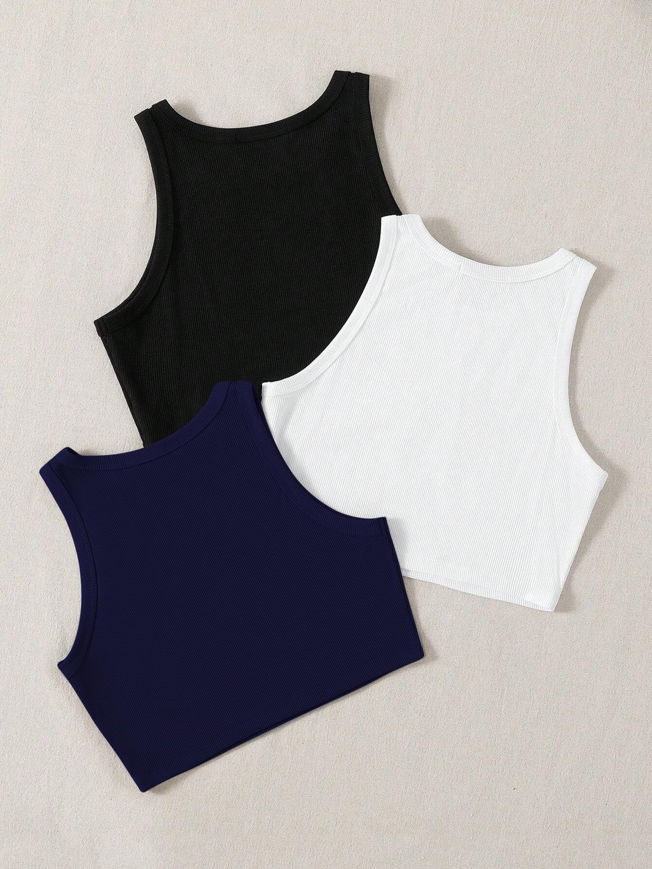 Toochki Top for Women| Crop Top for Women | Short Top for Women | Tops | Lycra Top for Women | Pack of 3 Tops for Women | Strach