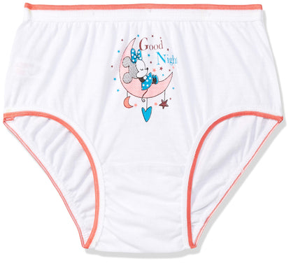 Rupa Jon Printed Panty for Girls, 100% Cotton Fabric, Regular Fit, Pack of 6 Assorted