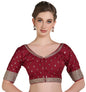 Pujia Mills Women Indian Ethnic Wear Designer Golden Codding With Zari Embroidered Diamond Work Round Neck Half Sleeve Readymade
