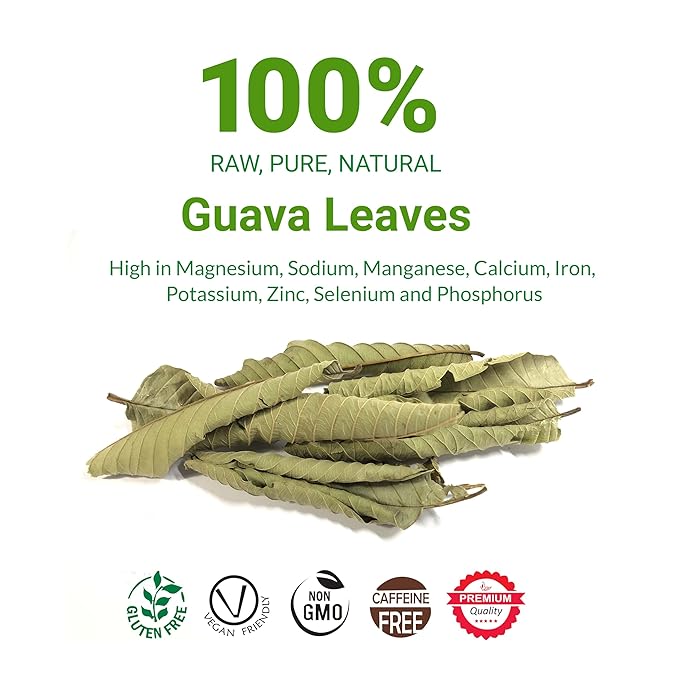 Akshit Dried Guava Leaves 100% Natural, ( Hojas De Guayaba ) | Loose Tea, Non-GMO, Vegan, Gluten-Free | Support Digestive and Immune Health  2.5 oz