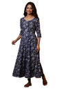 Aurelia Women's Floral Print Rayon Anarkali Kurta