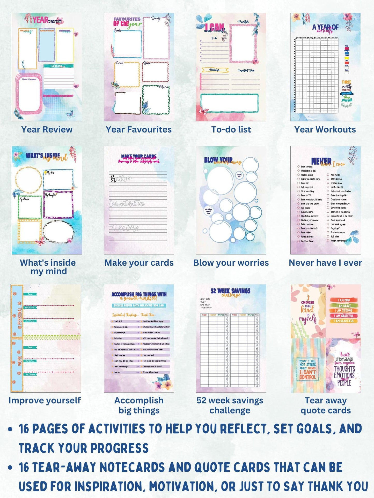 Doodle | The Happiness 2024 Wiro Bound Planner with 100+ Stickers | A5 | Hard Bound | Undated | Yearly, Monthly, Daily Planner D