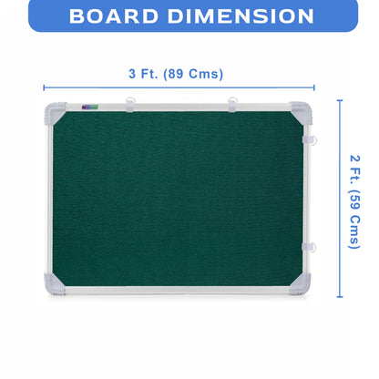 Eduway 2X3 Feet Small Pin Up Board/Notice Board/Bulletin Board/Soft Board/Display Board With High Resilience Foam Fabric For Sch