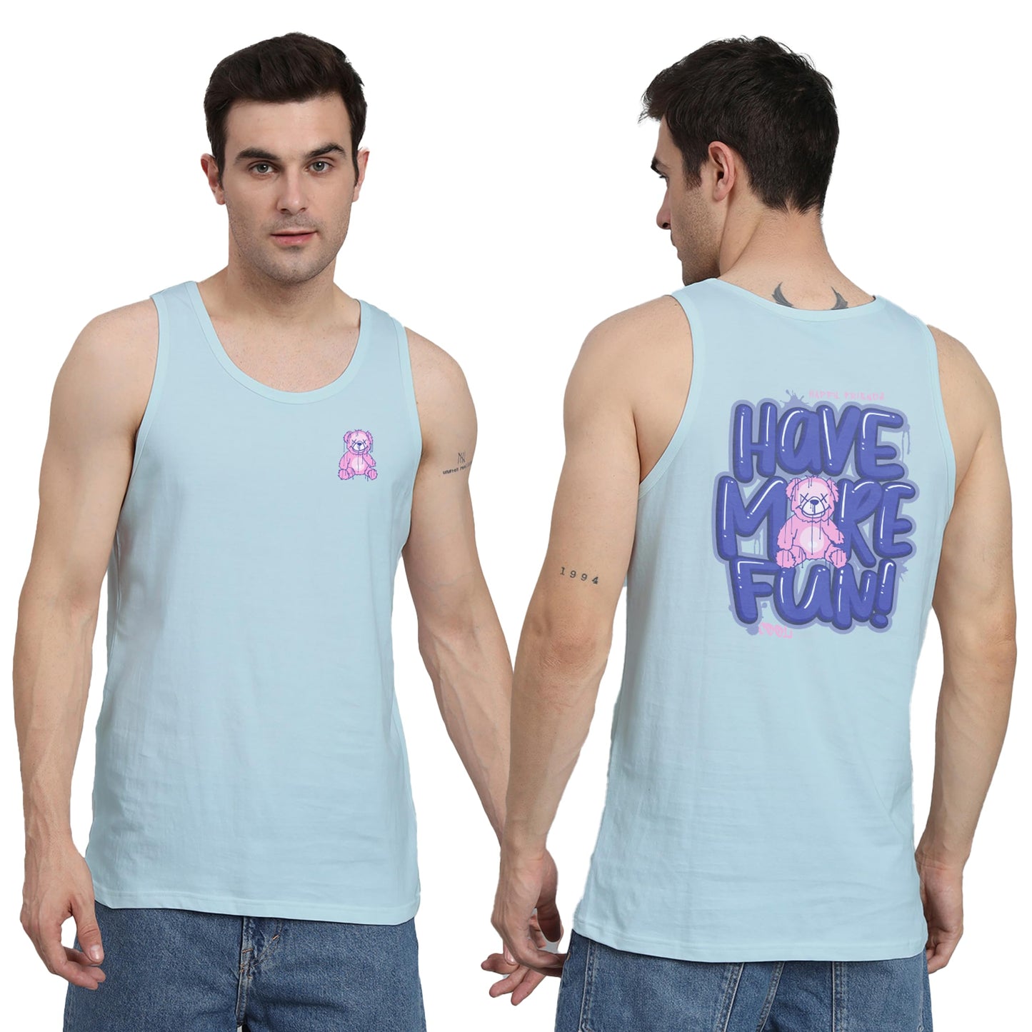 Peppyzone Mens Regular Fit Vest (TT-Teddy36FB40FB_Sky Blue4
