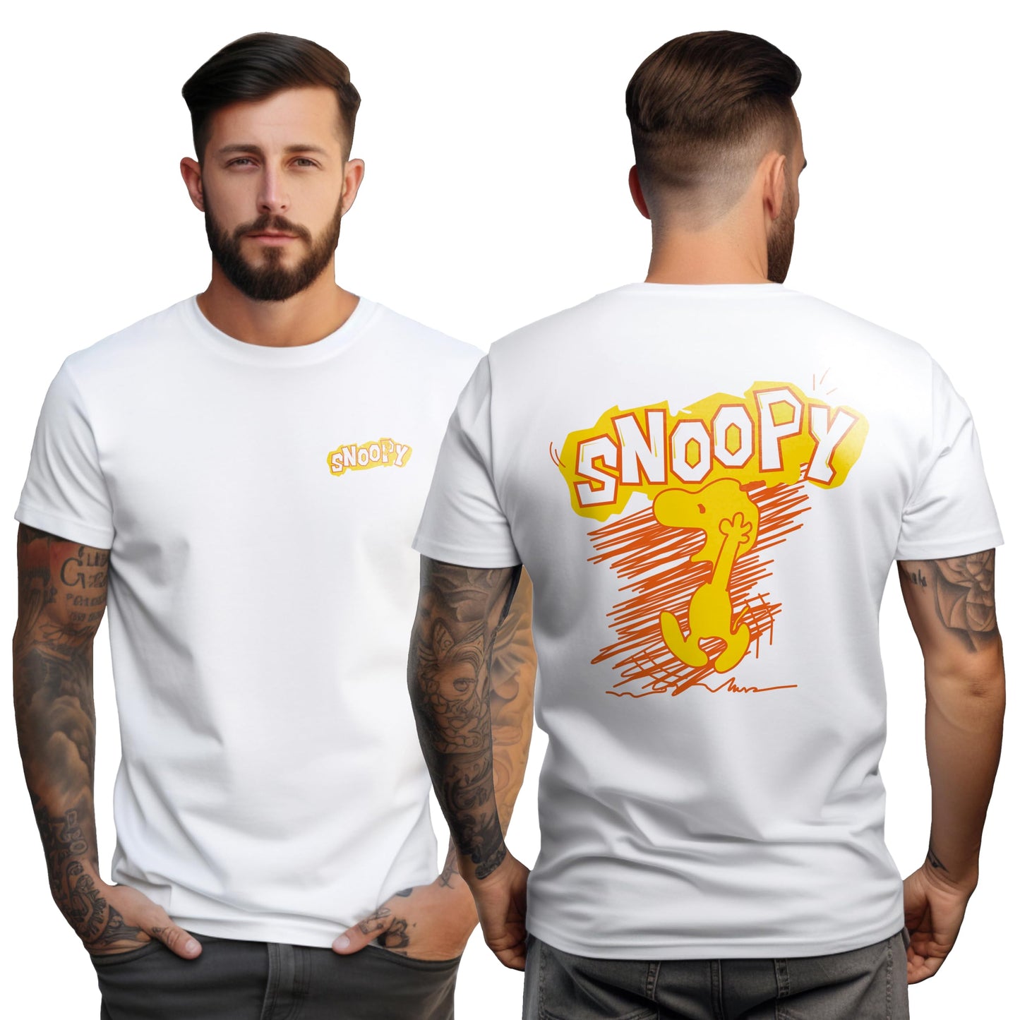 Peppyzone Mens Regular Fit T-Shirt (PZ-Trendy-43_White