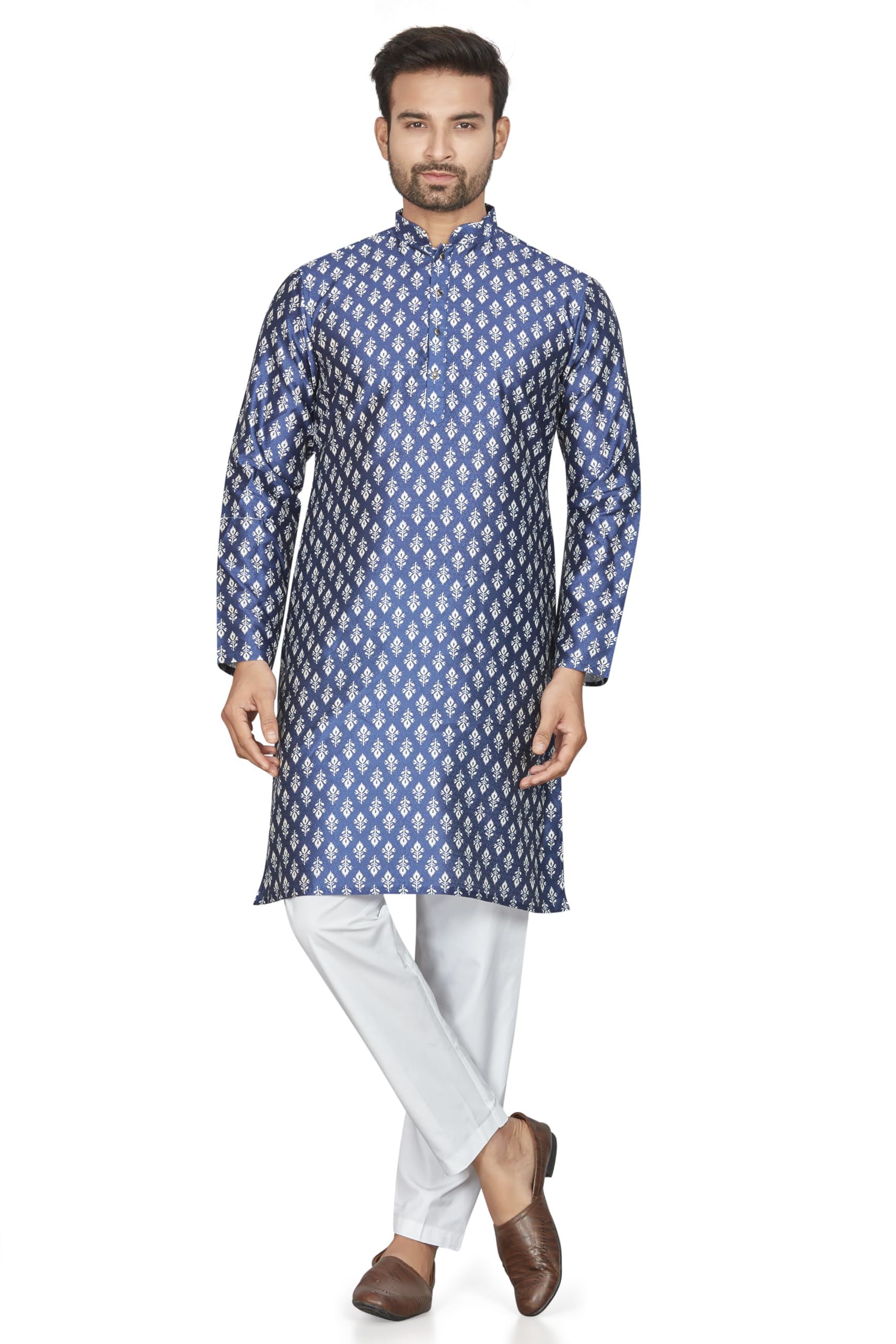 Be Active MenS Cotton Digital Print Regular Shirt (My21-22_Navy Blue