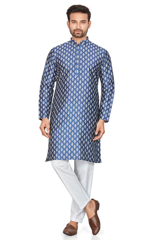 Be Active MenS Cotton Digital Print Regular Shirt (My21-22_Navy Blue