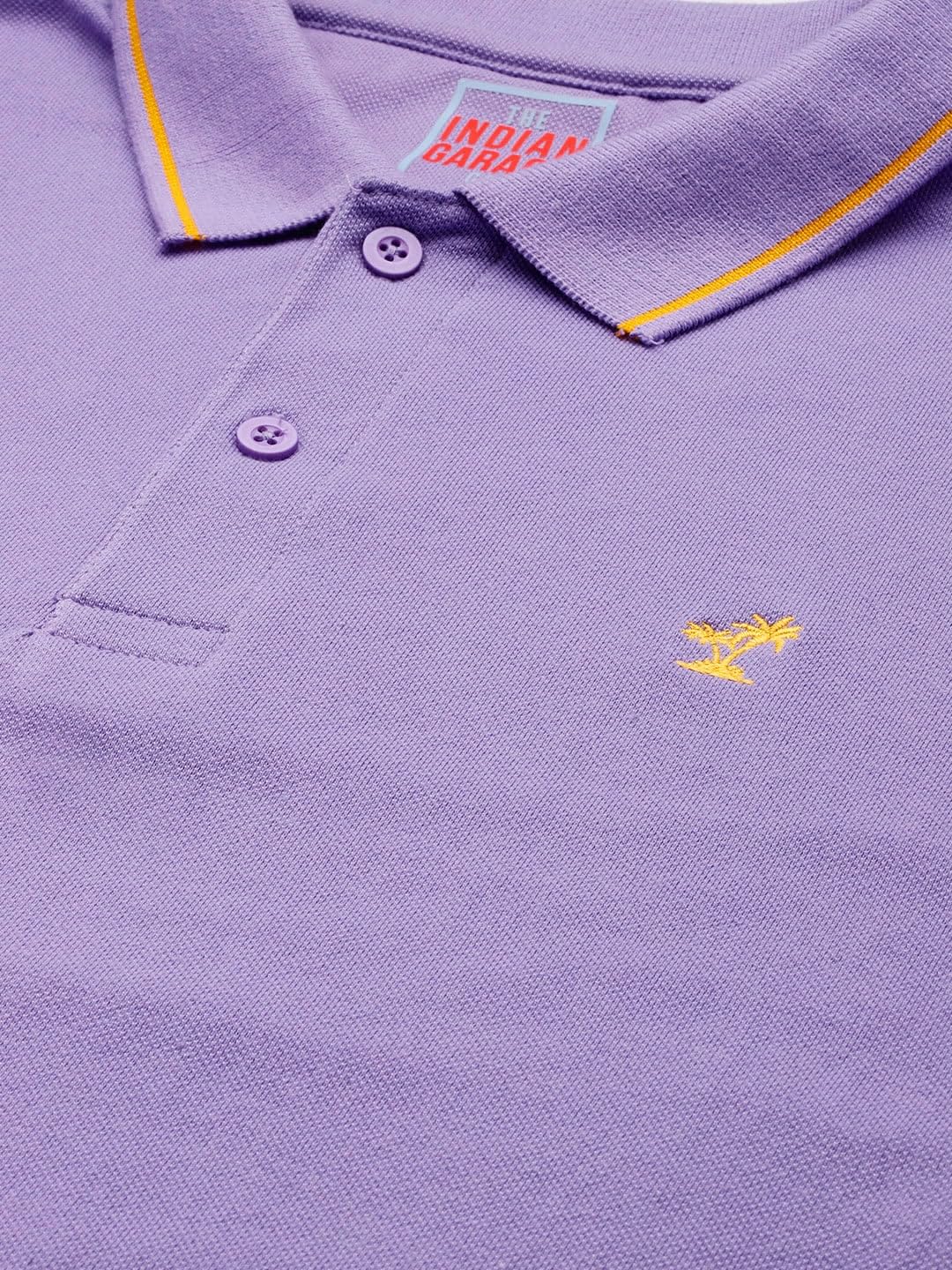 The Indian Garage Co Men Slim Fit Solid Polo Collar Tshirt