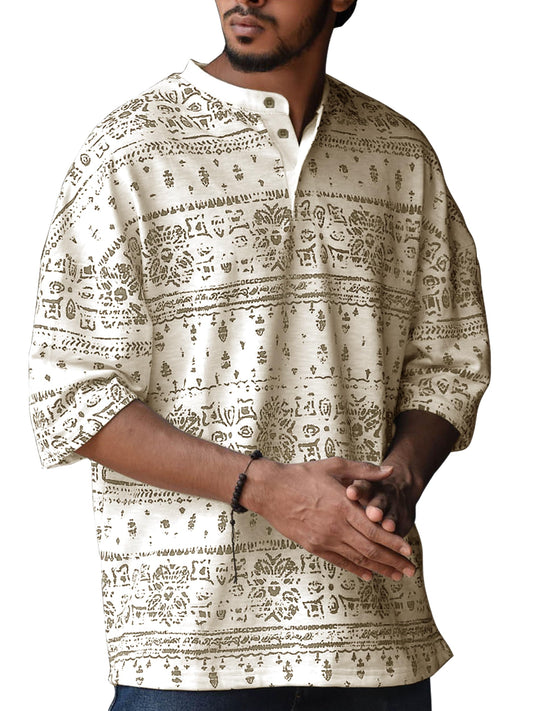 Noble Monk Men Printed Round Neck Cotton Blend T-Shirt | Printed Tshirt For Mens
