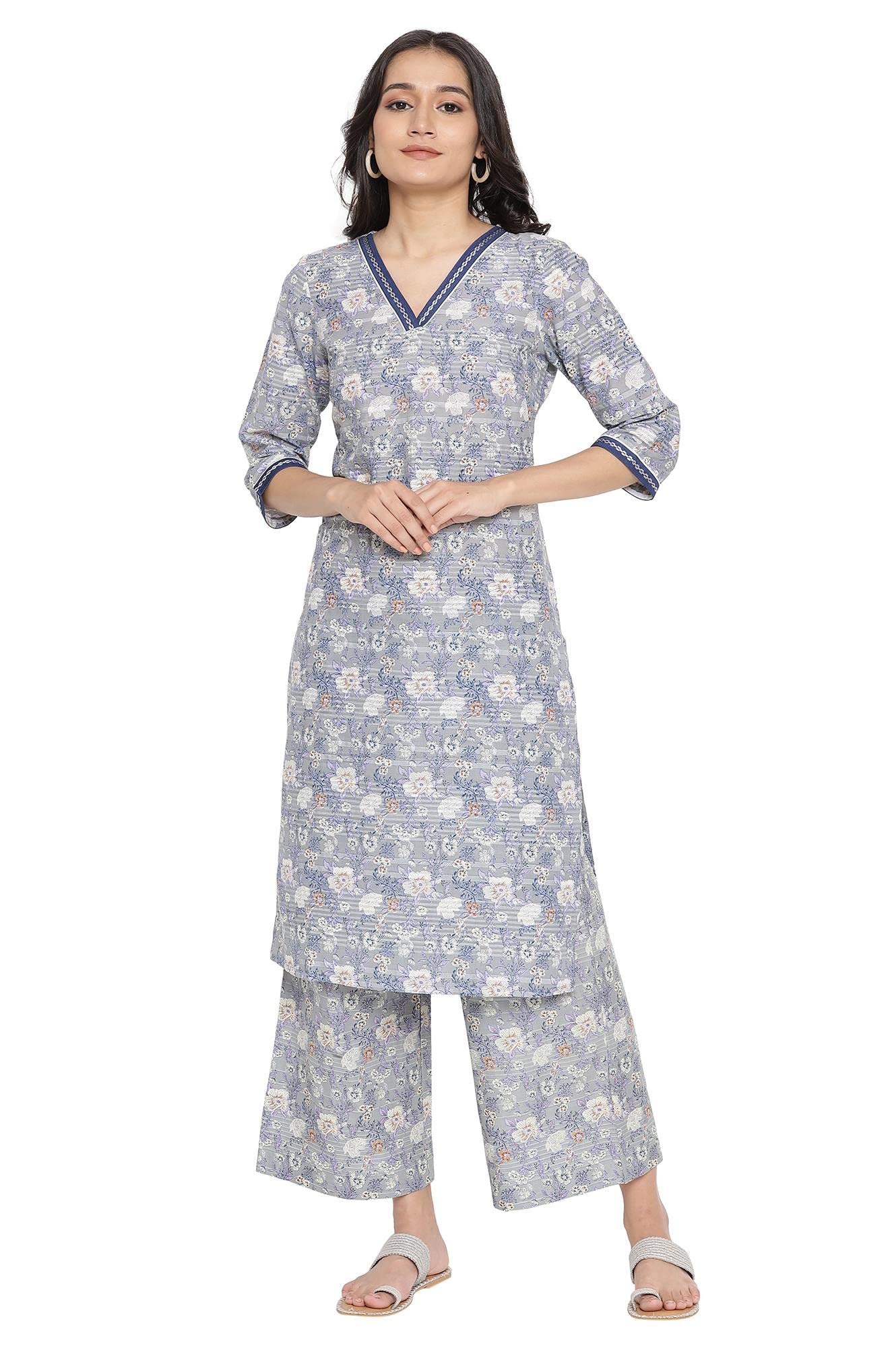 Aurelia Womens Cotton Kurta & Palazzo