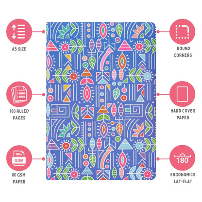Doodle Hard Bound Soft Foam Padded Paper Notebook | Compact Size A5 (8.25 X 5.7) | 160 Pages, 80 Gsm | Flat Opening | Soft Foam
