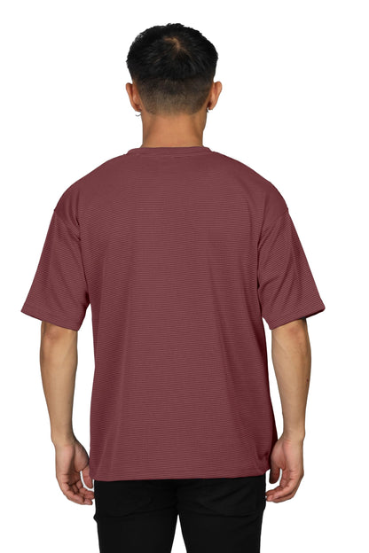 SHODOX Mens Solid Dotted Unique Design Oversized Tshirt for Men - Round Neck Loose Fit Drop Shoulder Mens T-Shirt