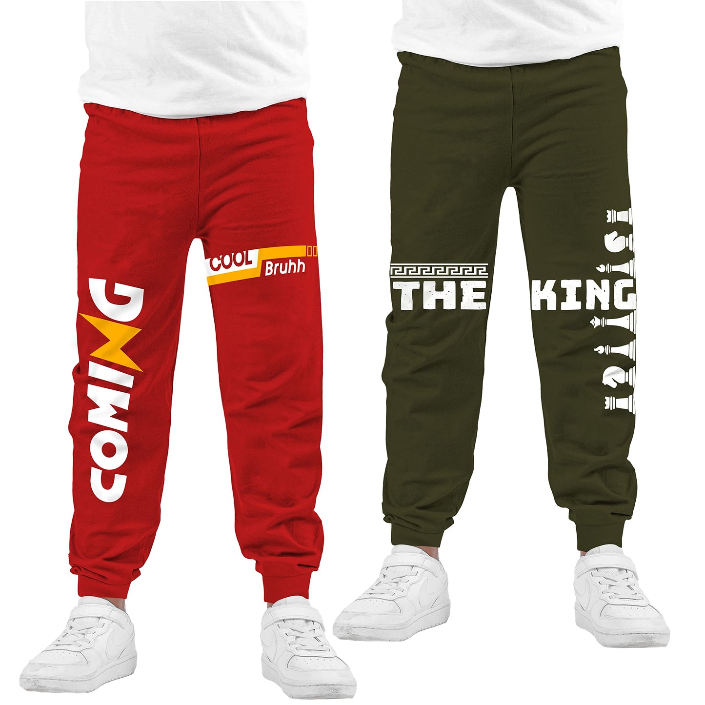 Kyda Kids Boys Cotton Printed Track Pants (Pack Of 2)