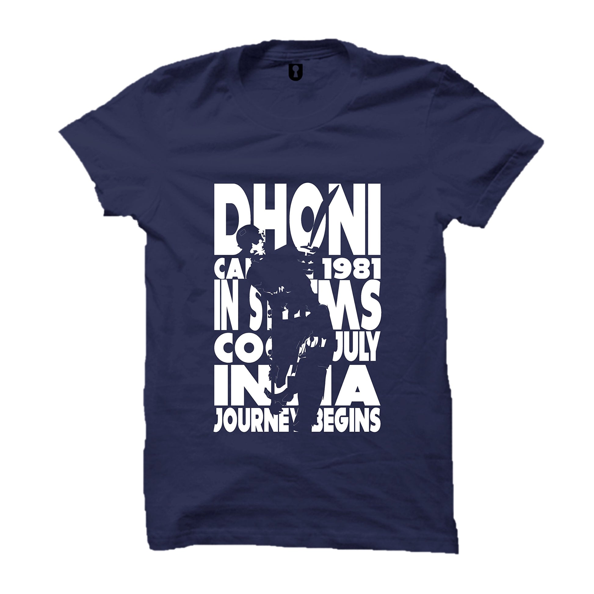 Uniplanet Store MenS Printed Regular Fit T-Shirt (Urt-Dhoni1981-Navyblue-018-P_Navy Blue