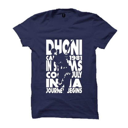 Uniplanet Store MenS Printed Regular Fit T-Shirt (Urt-Dhoni1981-Navyblue-018-P_Navy Blue