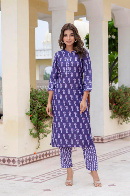 Yashika Regular Printed Cotton Blend Straight Kurta Pant Set-Elegant Ethnic Wear Ensemble Modern Women, Perfect for Any Occasion