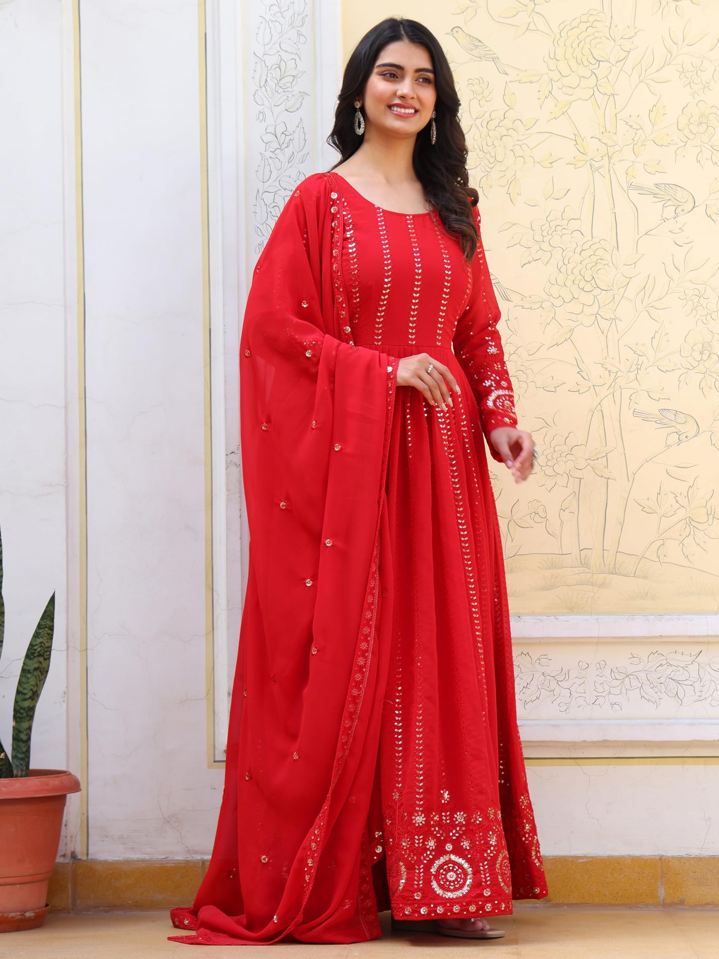 Fashion Basket Embroidered Anarkali Dress For Women